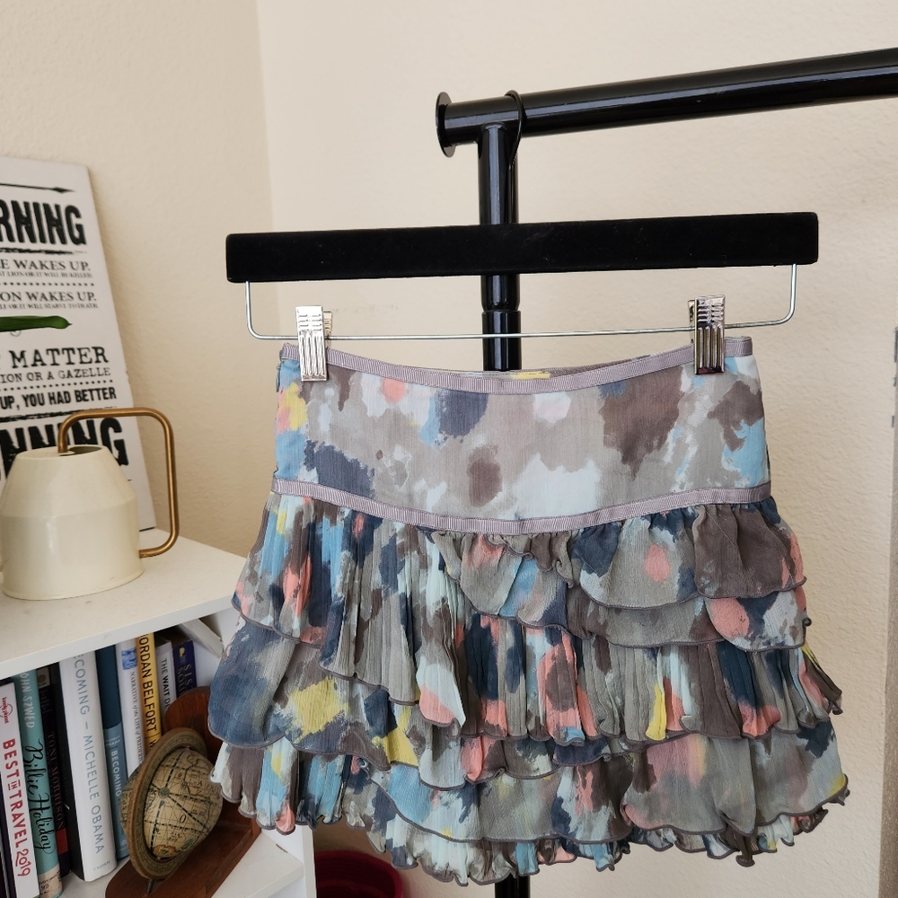 DKNY Y2K Ruffle Tiered Mutilcolores Mini Skirt - Picture 4 of 5